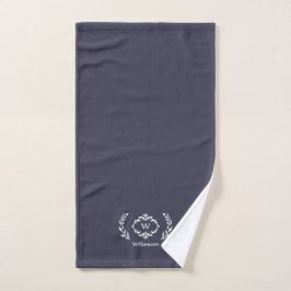 Monograma Inicial Elegante Moderno Azul Blanco de