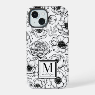 Monograma Inicial Floral Chic con Estilo
