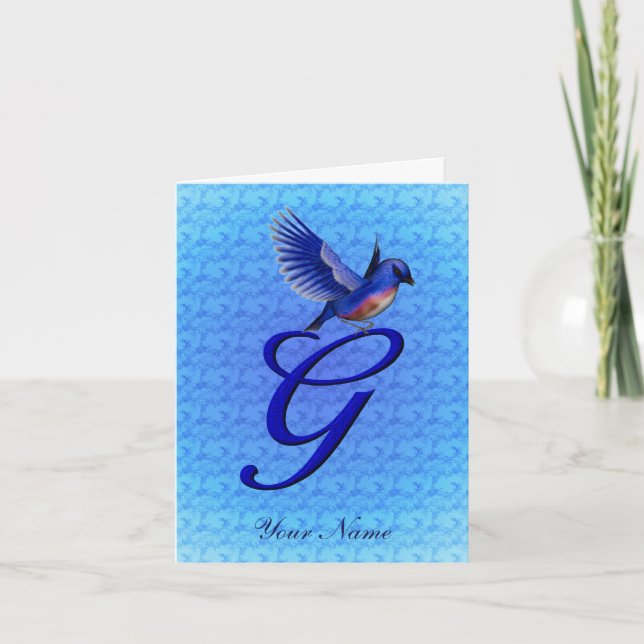 Monograma inicial G Bluebird Personalizado (Anverso)