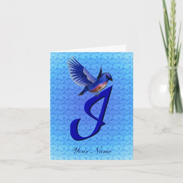 Monograma Inicial I Personalizado Bluebird (Anverso)
