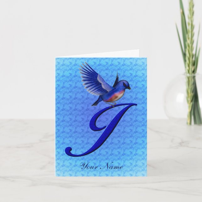 Monograma Inicial J Bluebird Personalizado (Anverso)