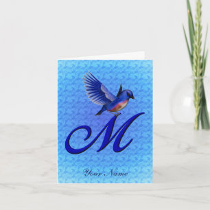 Monograma Inicial M Bluebird Personalizado