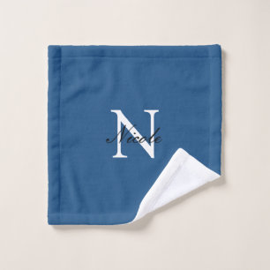 Monograma Inicial Manuscrito Propio Nombre Azul