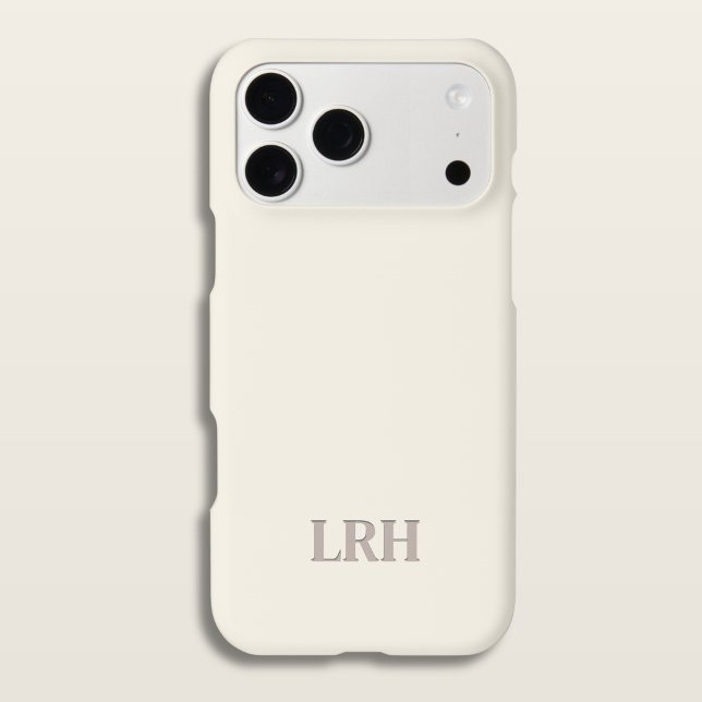 Monograma inicial Minimalista clásico de marfil (Ivory Minimal Monogram Phone Case Clean Aesthetic
)