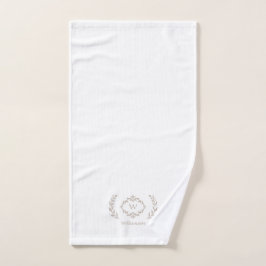 Monograma Inicial Moderno Elegante Blanco Beige Ca