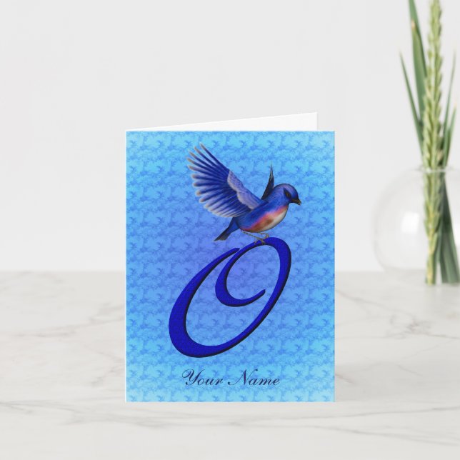 Monograma Inicial O Bluebird Personalizado (Anverso)