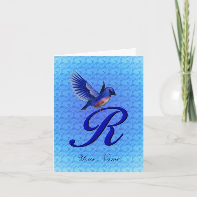 Monograma inicial R Bluebird Personalizado (Anverso)