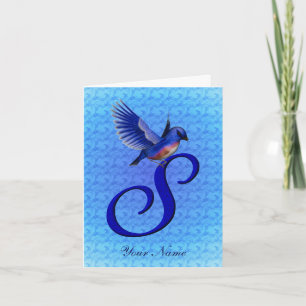 Monograma inicial S personalizado Bluebird