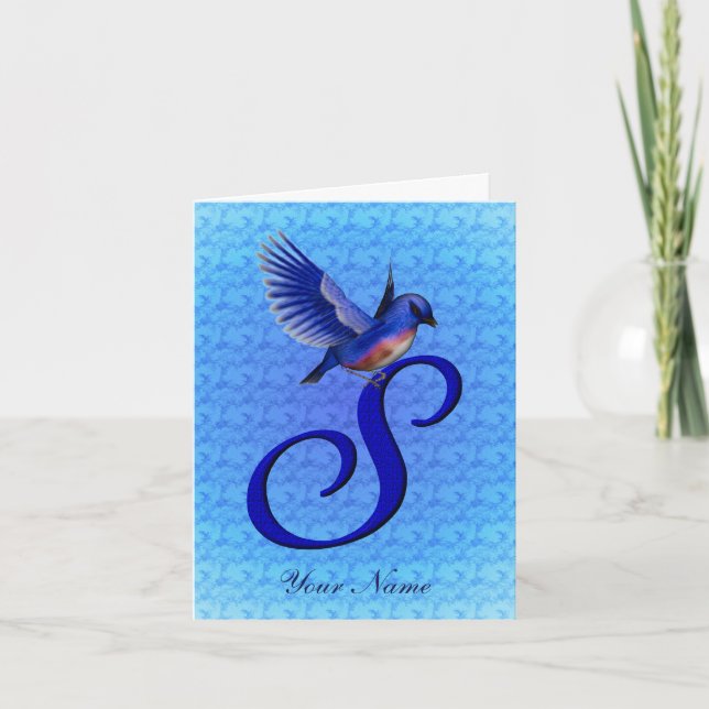 Monograma inicial S personalizado Bluebird (Anverso)