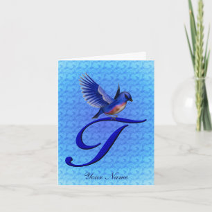 Monograma inicial T Bluebird Personalizado