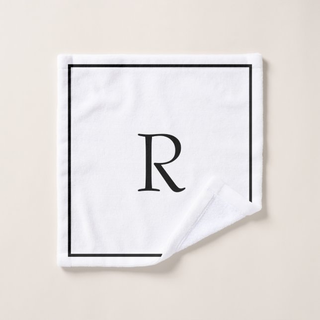 Monograma Iniciales Nombre personalizado Blanco ne (Toallita)