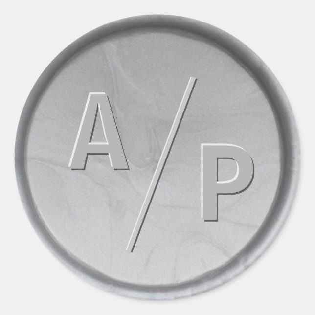 Monograma Iniciales Pegatina de sellos de cera de  (Anverso)