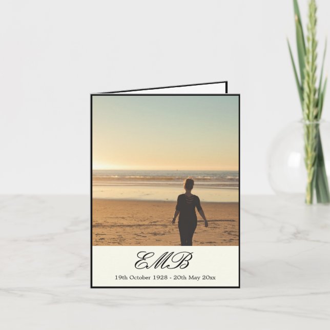 Monograma Invitación a la foto del Funeral Memoria (Anverso)