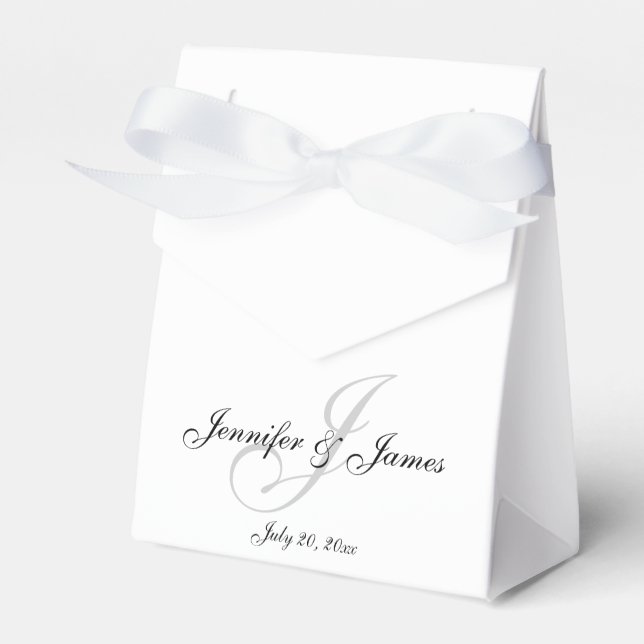 Monograma J elegante | Cajas favoritas de bodas (Front Side)