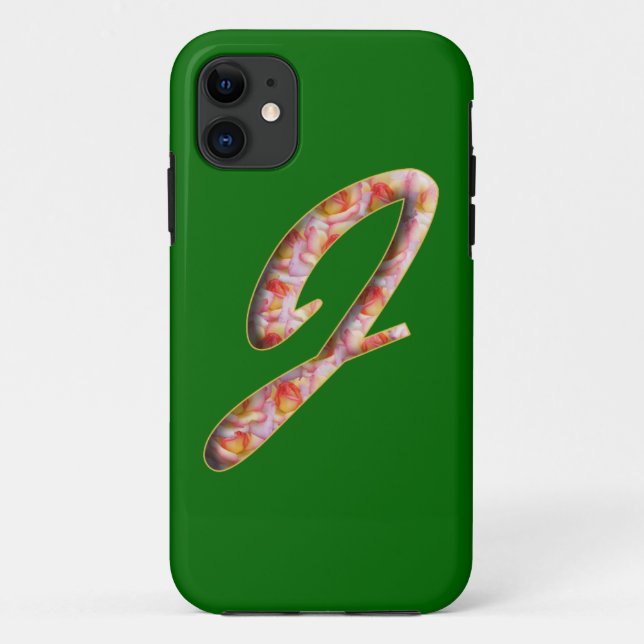 Monograma J en Rosas Patrón Iphone 5 Funda (Reverso)