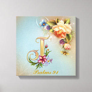 Monograma J Lienzo envuelto premium (brillante)