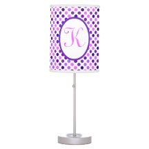 Monograma K editable de Punto de Polka Púrpura Ros