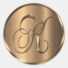 Monograma K Sello para sobres de bronce no METÁLIC