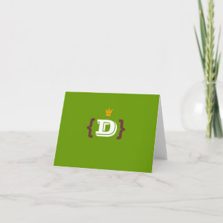Monograma King "D" Notecard