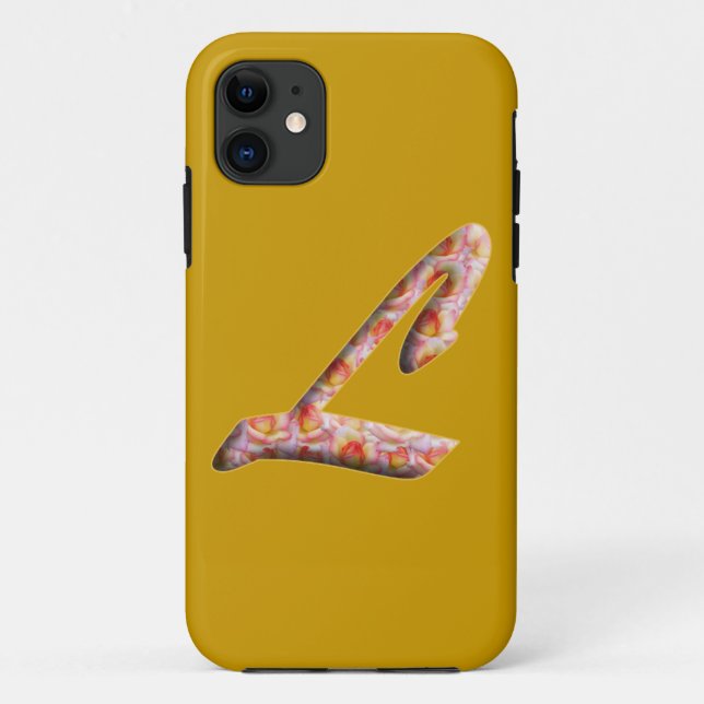 Monograma L en Rosas Patrón Iphone 5 Funda (Reverso)