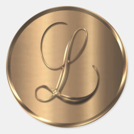 Monograma L Sello para sobres de bronce no METÁLIC
