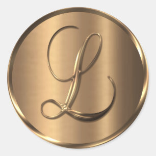 Monograma L Sello para sobres de bronce no METÁLIC