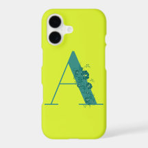 Monograma Letra floral A Estuche para iPhone