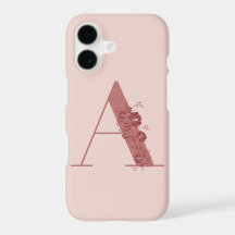 Monograma Letra floral A Estuche para iPhone