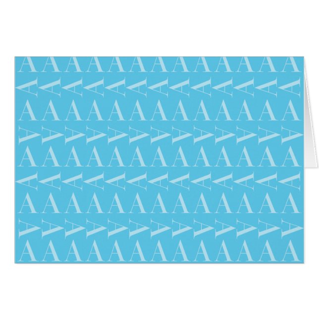 Monograma Letra inicial A, Aqua Blue (Anverso (Horizontal))
