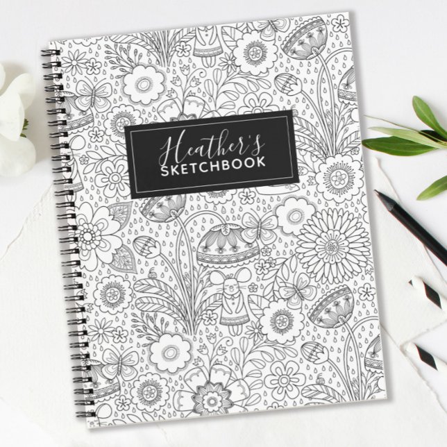 Monograma Libro de dibujos de artistas blancos neg (Subido por el creador)