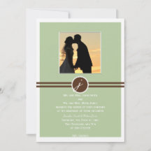 Monograma lúdico en la invitación a la boda marrón