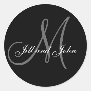 Monograma M Boda Novia Groom Fecha Sello