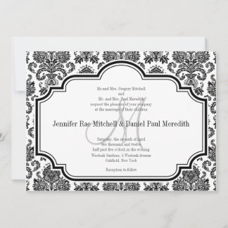 Monograma M de invitaciones a la boda de Damasco N