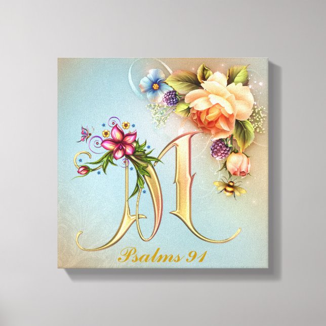 Monograma M Lienzo envuelto premium (brillante) (Anverso)