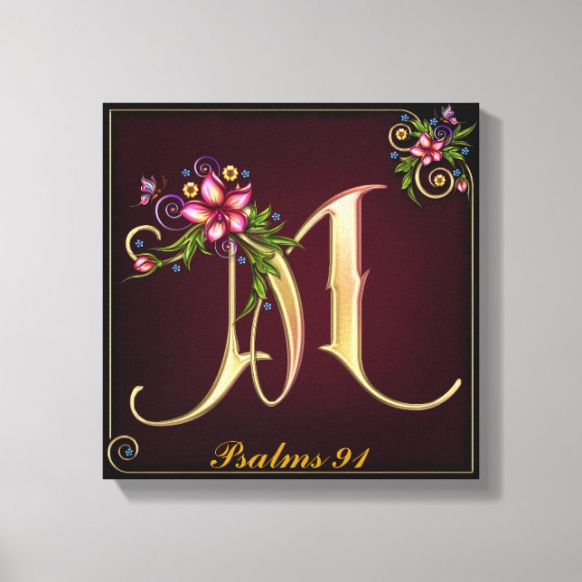 Monograma M Lienzo envuelto premium (brillante) (Anverso)