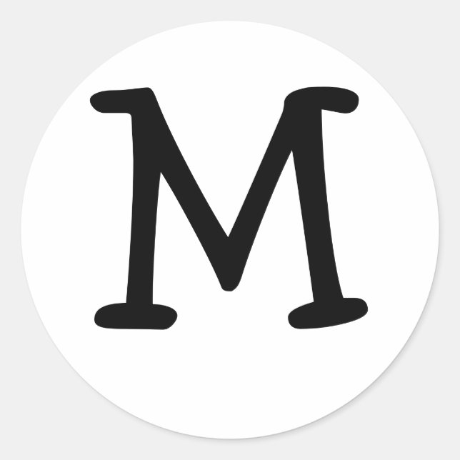 Monograma M Pegatina de sellos Bodas (Anverso)