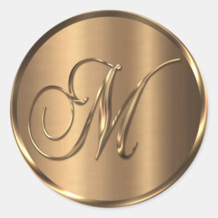 Monograma M Sello para sobres de bronce no METÁLIC