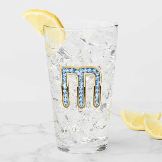 Monograma M - Vidrio de 16 oz (Anverso (hielo))