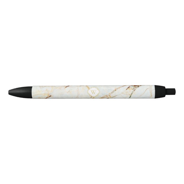 Monograma Marble Elegante Pluma de Oro Blanco (Anverso)