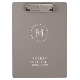 Monograma Marrón Clásico Elegante Portapapeles Com