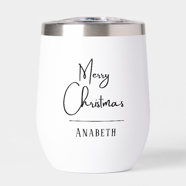 Monograma Merry Christmas script simple (Frente)