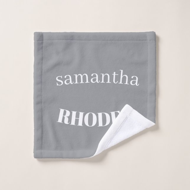 Monograma minimalista personalizado gris (Toallita)