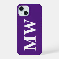 Monograma minimalista Purple Inicial Estilizado Mo