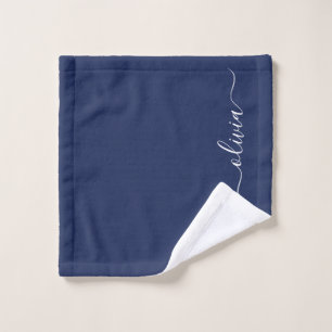 Monograma moderno azul y blanco de la Marina