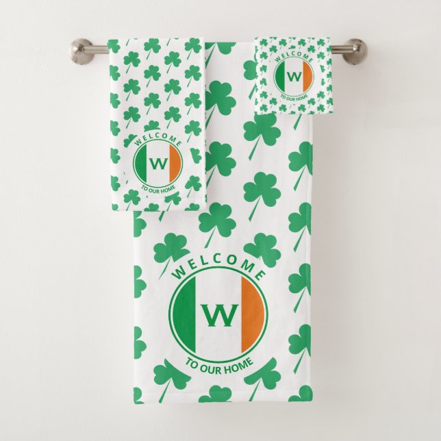 Monograma moderno Bandera irlandesa Shamrock (In situ)