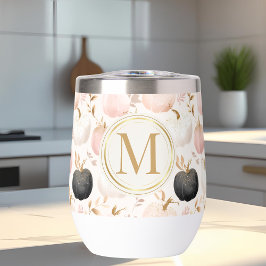 Monograma moderno de calabaza - Inicial personaliz