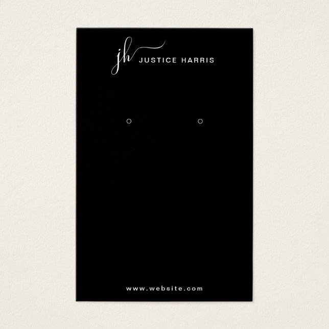 Monograma moderno de escritura con estilo negro (Anverso)