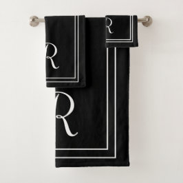 Monograma moderno elegante en blanco y negro