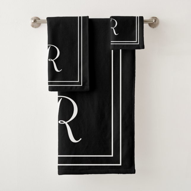 Monograma moderno elegante en blanco y negro (In situ)