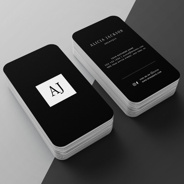 Monograma moderno elegante tarjeta de presentación (Subido por el creador)